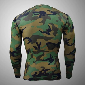 เสื้อบีบอัด MMA BJJ แขนยาวออกแบบได้เองโลโก้ได้จูจุสึแรชการ์ดสีทึบสำหรับผู้ชาย - Product Image 5