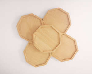 Ensemble de dessous-de-verre en bois rustique solide, conçu pour une résistance fiable à la chaleur, adapté à l'utilisation quotidienne des boissons domestiques - Product Image 6