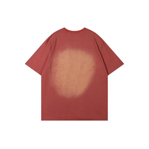 T-shirt épais de haute qualité 100% coton à col rond et à épaules tombantes avec motif solide délavé avec logo personnalisable - Product Image 2