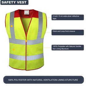 100% poliéster ANSI Clase 1 chaleco de seguridad reflectante impermeable para trabajadores de la construcción con logotipo personalizado - Product Image 3