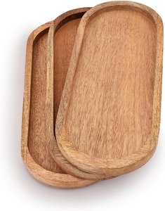 Bandeja ovalada de madera de Mango para servir, soporte para comida, barbacoa, queso, Sushi, aperitivos, vacaciones, entretenimiento, cocina elegante, comedor, decoración del hogar - Product Image 3