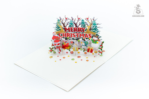 การ์ดอวยพรป๊อปอัพทำมือ3D เทศกาลคริสต์มาสงานหัตถกรรมกระดาษจากเวียดนามดีไซน์ใหม่ - Product Image 3