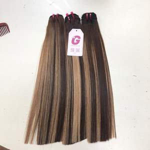 Bone straight piano weave High Quality HUMAN HAIR <b>EXTENSION</b> Vietnamese hairVirgin Remy hair Wholesale price - Product Image 3