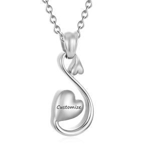 Customize Swan Cremation Jewelry for Ashes Infinity Heart Urn <b>Necklaces</b> Keepsake Memorial Lockets Ashes Holder <b>Men</b> Custom Size - Product Image 3
