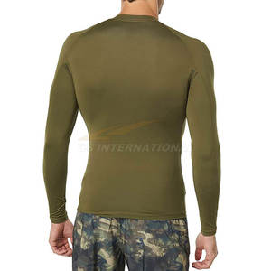 Camiseta transpirable de manga larga para hombre, camisa de protección contra erupciones, poliéster que absorbe la humedad, SPF 50 +, protección solar para entrenamientos de gimnasio - Product Image 2