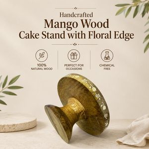 ชั้นวางขนมหวานไม้มะม่วงทรงกลมพรีเมียม KHATI HOUSE Heritage Petals - Product Image 1