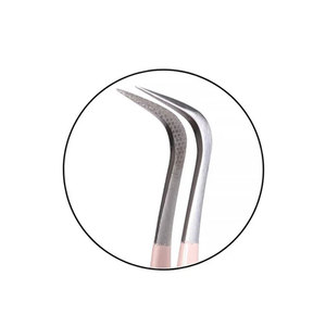 Pince à épiler en acier inoxydable durable, angle incurvé, outil de précision pour les extensions de cils en volume et la technique d'isolation - Product Image 4