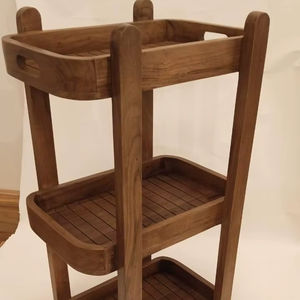 Estante de Almacenamiento de Madera de Diseño Vintage 100% Natural, Mueble Versátil para el Hogar, Oficina, Comedor, Cocina y Apartamentos - Product Image 1