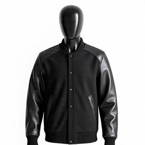 Logo personnalisé Prix de gros Vêtements unis de baseball Veste universitaire pour enfants en coton avec logo brodé personnalisé pour jeunes sportifs - Product Image 6