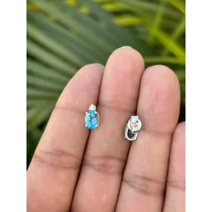 Asscher Cut 925 Silver for Swiss Blue Topaz Stud Earrings Rose Gold Gold Plating Trendy Moon Heart Animal for Engagement for - Product Image 4