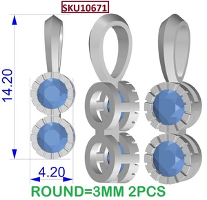 Colgante de circón de 14 MM de forma redonda, chapado en rodio con ajuste de bisel, estilo bonito para regalo, Plata de Ley chapada en oro - Product Image 5