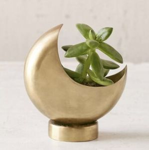 Maceta de flores con acabado dorado de decoración en forma de luna de Metal de último diseño de alta calidad a precio al por mayor - Product Image 5