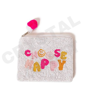 PINK BE MINE Customized Seed Beaded Coin Pouch Wallet Beautiful Coin Purse with <b>Fashionable</b> <b>Accessory</b> Features - Product Image 2