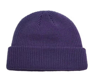Gorro de Punto Grueso de Moda de Invierno, Puño Doblado, Interior Suave, Textura de Hilo Grueso, Transpirable, Impermeable, con Logotipo Tejido - Product Image 1