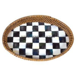 Durable and stylish rattan material serving tray with a handcrafted weave pattern for natural elegance in home interiors - Product Image 2