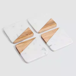 Posavasos de madera y mármol de diseño de borde redondo ecológico clásico de alta demanda 4 pulgadas hecho a mano decoración del hogar de alta calidad - Product Image 1