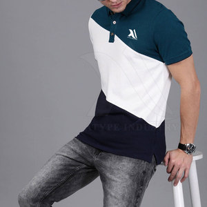 Venta al por mayor de calidad superior de los hombres para los polos mejor material de punto de tela de color de contraste de diseño - Product Image 3