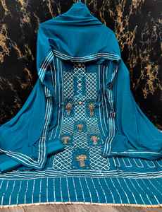 Exclusive Women's Silk Dress <b>Material</b> Suit Ethnic Style Accessories Hand-painted Pattern Non-Woven Fabric Digital <b>Print</b> for - Product Image 5