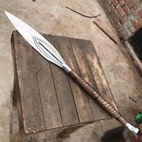 Hache-tarière tactique MDM forgée à la main, lame en acier à haute teneur en carbone, manche en bois de rose, prête au combat, lance médiévale, qualité industrielle 4