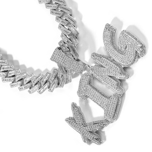 Venta caliente personalizado rey letra Hip Hop letra colgante plata 925 D Color VVS Moissanite diamante letra colgante para hombres - Product Image 3