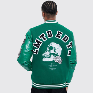 Nuevo parche de chenilla personalizado bordado 100% lana Vintage Bomber béisbol cuero Seleves Letterman Varsities chaqueta para hombres - Product Image 2
