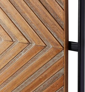 Décoration murale sculptée linéaire en bois avec cadre noir, lot de 2 32 "W, 12" H, marron - Product Image 4