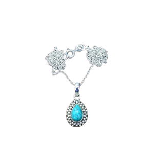 Joyería con colgante clásico de estilo bohemio para mujer, joyería de plata de ley 925, piedra preciosa turquesa, colgante hecho a mano, regalo de amor - Product Image 1