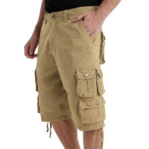 Pantalones cortos cargo informales de algodón 100% de alta calidad para hombre, pantalones vaqueros de cintura media con varios bolsillos y cinco cuartos - Product Image 1