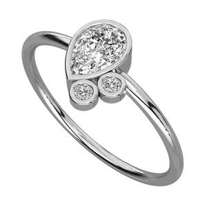 Pear And Round Diamond Low <b>Weight</b> Wedding Band - Product Image 1