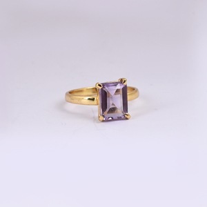 Bijoux en argent sterling 925 plaqué or Cadeau Bague en pierre précieuse améthyste plaquée or Conception personnalisée Grossiste Fabricant Fournisseur - Product Image 6