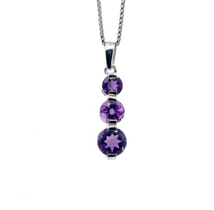 Cristal indio de calidad superior 18K Chapado en oro Plata de ley/Latón Destiny Collar Rodio Amatista Bling Colgante Joyería - Product Image 3
