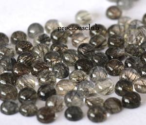 แร่ควอตซ์รูไทล์สีดำธรรมชาติสีดำทรงหลวมทรงกลม5มม. ควอทซ์ - Product Image 1