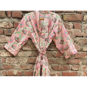 Vestido Kimono con Estampado Floral Rosa para Mujer, Elegante Traje de Baño Tipo Pareo - Product Image 2