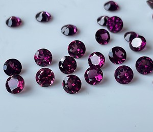 พลอยโกเมน rhodolite พลอยสีชมพูแบบหลวมขนาด7มม. พลอยโกเมนพลอยสีชมพู - Product Image 5