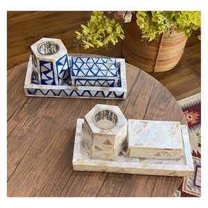 Best-Selling Traditional Bone Inlay <b>Oud</b> Burner Mother-of-Pearl Tray Durable <b>Bakhoor</b> Mabkhara Decor for Religious Use for Ramadan - Product Image 1
