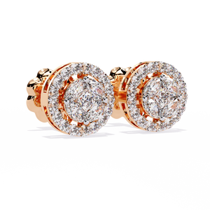 Boucles d'oreilles en or 18 carats brillantes avec diamant de laboratoire, boucles d'oreilles de qualité supérieure - Product Image 5