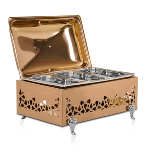 Restaurantes de alto lujo Platos de frotamiento de acero inoxidable Buffet Calentador de alimentos usado para hoteles Decoración de cocina - Product Image 2