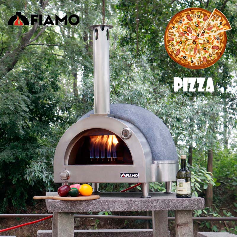 FIAMO MAXI газовая печь для пиццы, большая отдельно стоящая полость из нержавеющей стали и глины в форме купола для равномерного распределения тепла