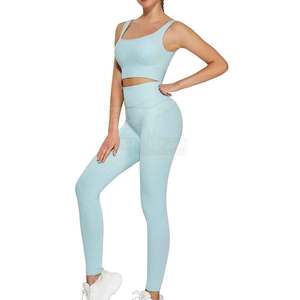Conjunto de Yoga para Mujer, Superventas, de Alta Calidad, 2 Piezas, Spandex/Poliéster, Secado Rápido, Transpirable, Ecológico, Precio al por Mayor - Product Image 2
