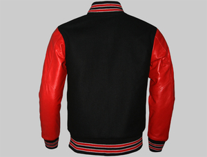 เสื้อแจ็คเก็ตเบสบอลแบบ Letterman สั่งทำพิเศษ ผ้าขนสัตว์ 100% ปักลายเชนิลล์ คอตั้ง โลโก้ด้านหน้า สำหรับทุกเพศ ใส่ได้ในฤดูหนาว - Product Image 2