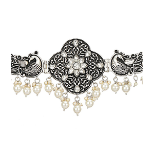 Zircon Oxidised <b>Black</b> <b>Stud</b> <b>Earrings</b> for Party Occasions - Product Image 3