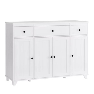 Aparador de almacenamiento blanco de madera <span class=keywords><strong>MDF</strong></span> de lujo moderno, 4 cajones, 4 puertas, tamaño personalizado, muebles de sala de estar para el hogar, hecho en <span class=keywords><strong>Vietnam</strong></span>