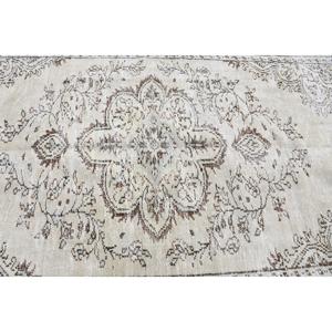 พรมวินเทจตุรกีขนาดใหญ่ 5.6x8.7 ฟุต (172x266 ซม.) ลายดอกไม้สีขาว - Product Image 4