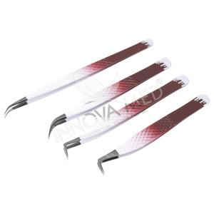 Pinzas de pestañas de color de salón de alta calidad Nueva punta de fibra Pinzas de extensión de pestañas bonitas Pinzas de pestañas de volumen de precio competitivo - Product Image 4