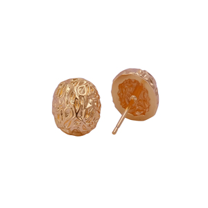Pendientes de tuerca de corazón hinchado minimalistas chapados en oro, joyería de uso diario romántica de moda, regalo de joyería hipoalergénica - Product Image 4