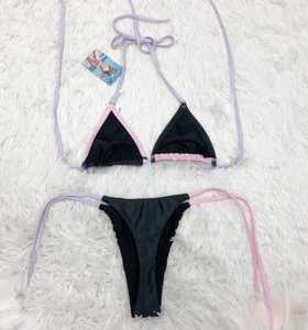 Wholesale Customized Made Women's Bikini Sets Black Color Two Piece Sets Sports <b>Swimming</b> Beach Wear Suits - Product Image 5