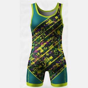 Combinaisons de lutte personnalisables de dernière génération, taille plus, polyester + élasthanne, sans bretelles, fermeture à pression, respirantes, fabriquées - Product Image 5