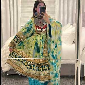 Robe de mariée afghane Kuchi Vêtements Robe de mariage Kuchi multicolore Robe traditionnelle tribale bohème Banjara - Product Image 4