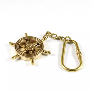 LLavero de latón náutico antiguo Vintage, llaveros con lazo de latón, llaveros de Sailor wheel - Product Image 3