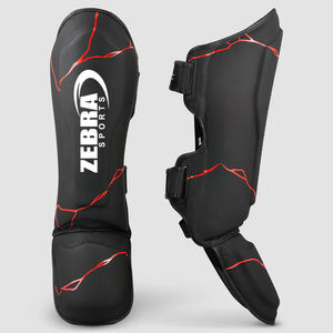 Espinillera profesional con logotipo personalizado, espinilleras MMA de cuero genuino, calidad Premium - Product Image 2